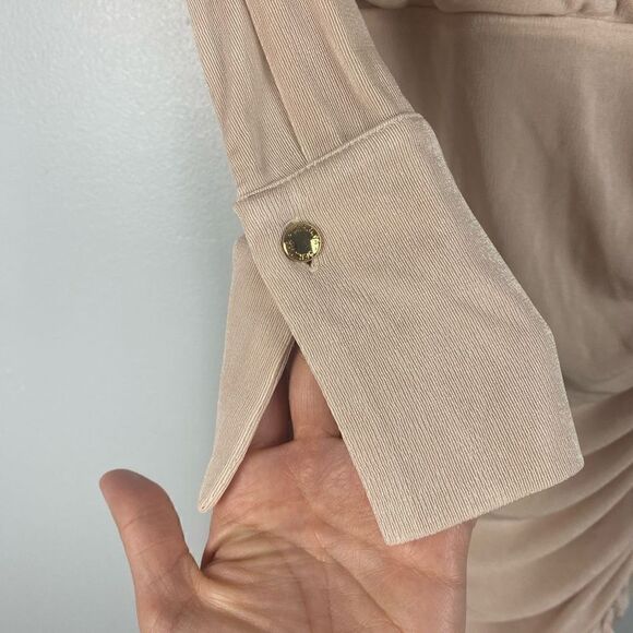 SER.O.YA CAMI RUCHED SHIRT DRESS BEIGE XS - Picture 5 of 10